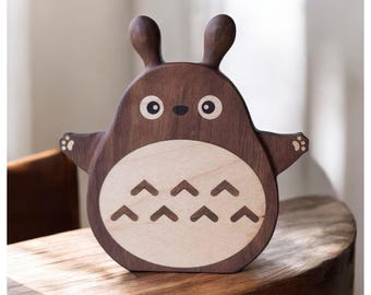 Handcrafted Wooden Totoro Coaster, Ghibli Totoro Walnut Cup Mat For Gift, Anime Gift for Ghibli Fans, Housewarming Gift For Friends