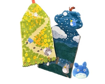 Kawaii mein Nachbar Totoro inspiriert 2 Handtücher Taschentücher Geschenkset, Ghibli Themed Goodie Box, Studio Ghibli Totoro Hand Gesichtstuch