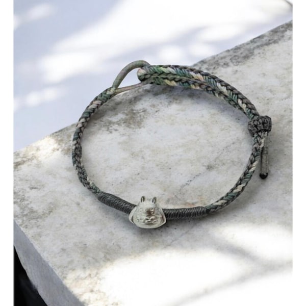 Totoro 925 Sterling Silver Charm Bracelet, Cute Kawaii Totoro Charm, Cartoon Kawaii Character 925 Sterling Silver Bracelet