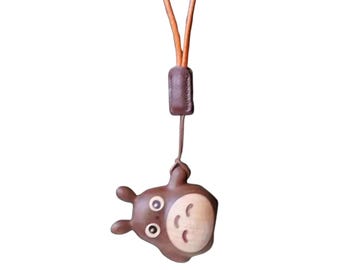 Handcrafted Totoro Inspired Wooden Keychain, Ghibli Totoro Keychain, Japanese anime, Handcrafted Cute Totoro