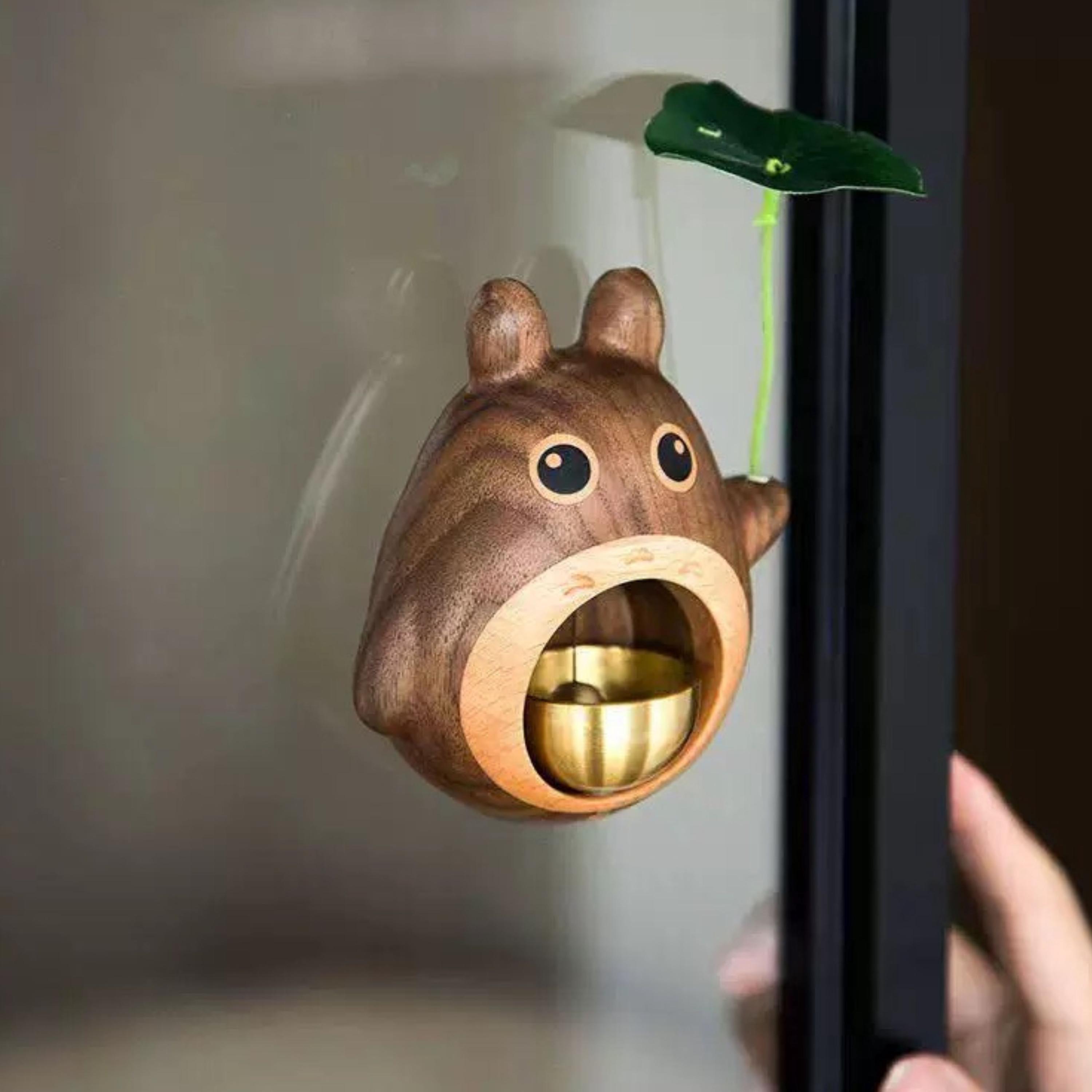 Handcrafted Wooden Totoro Doorbell, Handmade Windchime, Fridge
