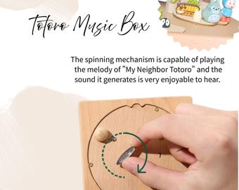 木製トトロ回転オルゴール、ジブリホームデコレーション、アニメ