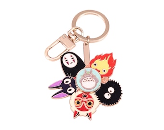 My Neighbor Totoro Inspired Rotating Metal Keychain, 360 Spinning Key Ring for Ghibli Fans, Alloy Key Holder for Bags & Keys, Totoro Gift