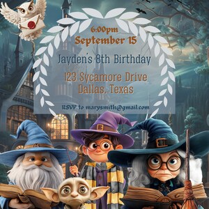 Wizard Themed Digital Birthday Invitation