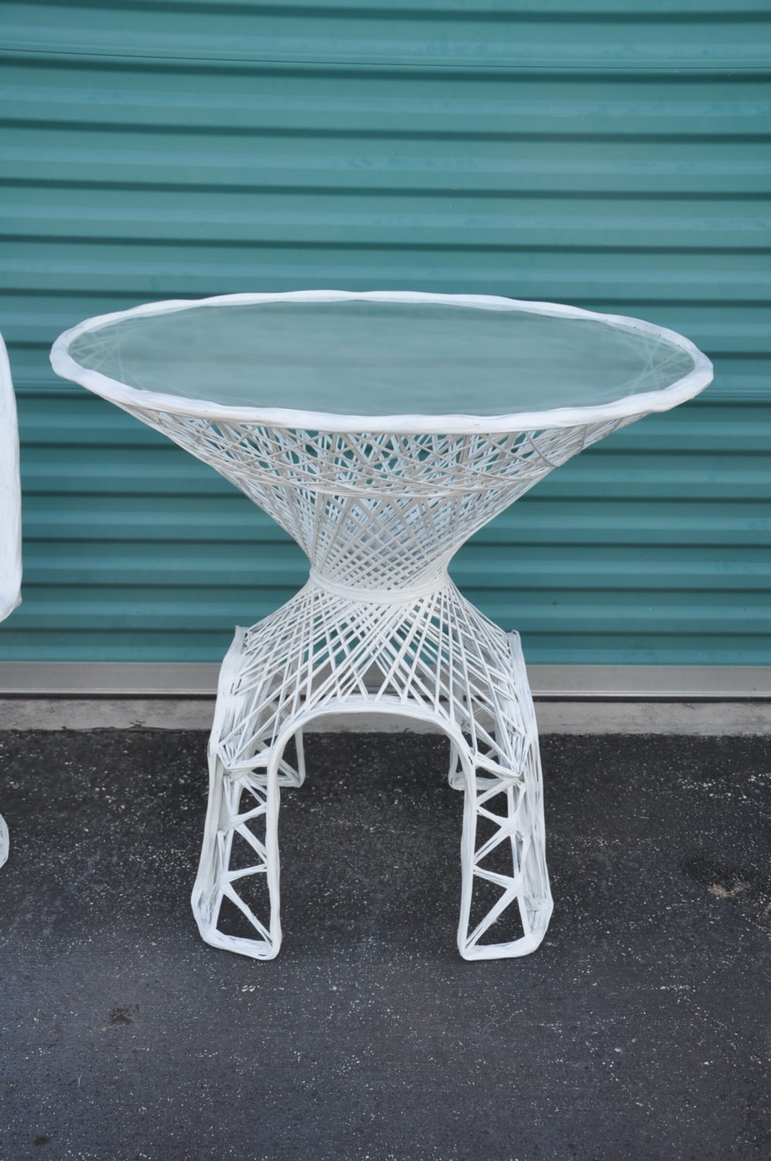 Mid Century Wicker Look Spun FIBERGLASS Table & Chair Set Etsy