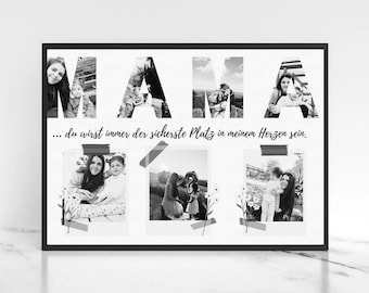 Fotos personalizadas para mamãe, colagem de fotos com nomes e imagens