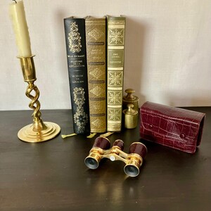 Vintage French Opera Glasses with Original Leather Case, Brass & Leather Theatre Binoculars, Library Decor, Gentleman’s Gift. image 6