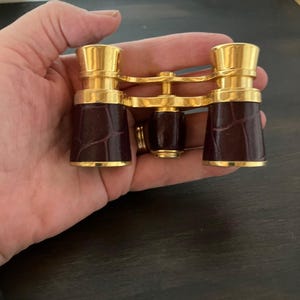 Vintage French Opera Glasses with Original Leather Case, Brass & Leather Theatre Binoculars, Library Decor, Gentleman’s Gift. image 12