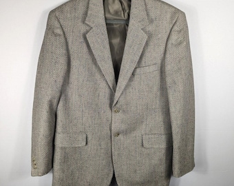 Vintage Blazer en tweed 100 % soie, manteau de sport tissé texturé beige 41R pour homme Norm Thompson