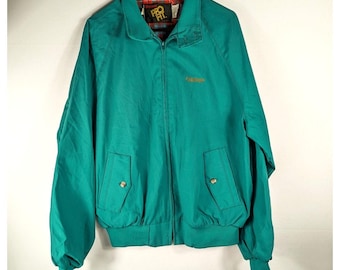 Vintage King Louie Green Zip Jacket: Plaid Lined Workwear Retro (Large)