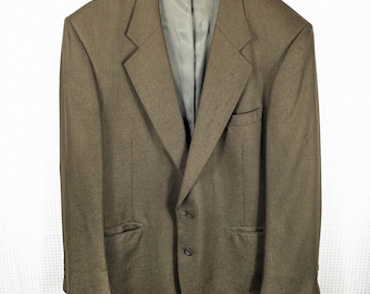 Vintage Cashmere Silk Sport Coat Mens 42R Brown Two Button Classic Blazer Jos A Bank