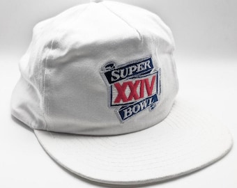 Vintage Super Bowl XXIV Snapback Hat 1990 ANNCO Professional Model NFL White
