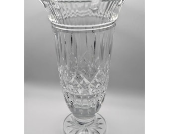 Waterford Crystal Lismore 11" Flared Footed Vase Diamond Wedge Cut Ireland