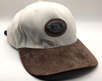 FBI Tour Washington DC Baseball Cap Leather Patch Suede Brim 100% Cotton Cream