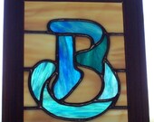 Monogram Letter Stained Glass Panel