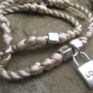 Knotted Satin Choker with Love Lock image 3