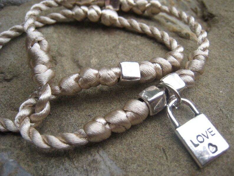 Knotted Satin Choker with Love Lock image 3