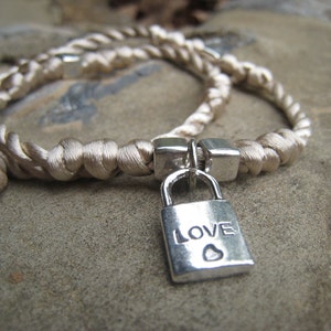 Knotted Satin Choker with Love Lock image 1