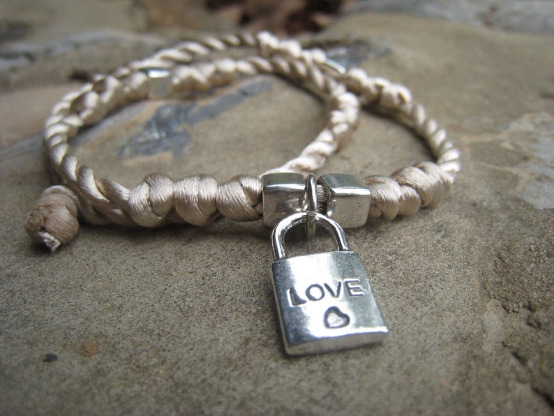 Knotted Satin Choker with Love Lock image 1