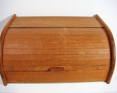 Wooden Bread Box Roll Top Bread Box Great Upcycle Project Teak Wooden Box