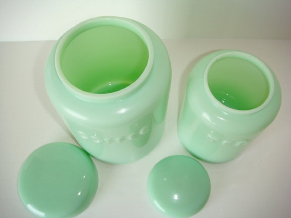 Jadite Jadeite Canister Set Coffee and Tea Etsy