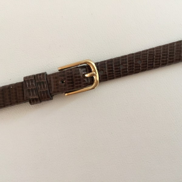 Women's Brown Leather Kreisler Narrow Women's Watch Band 3/8 Wide Long Women's Watch Band