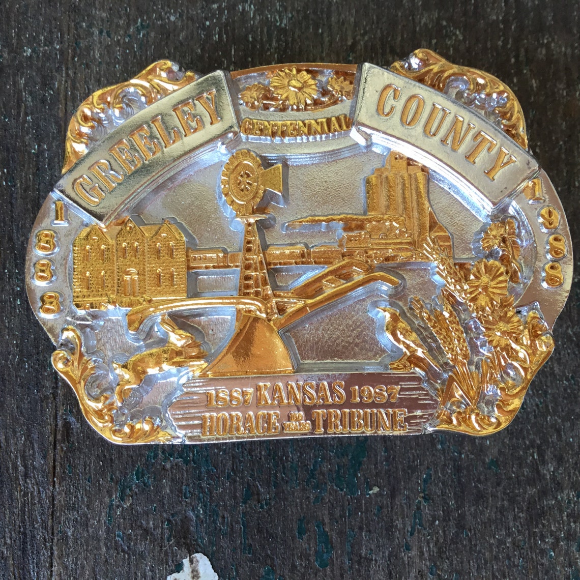 Belt Buckle Greeley County Kansas Centennial Belt Buckle Etsy