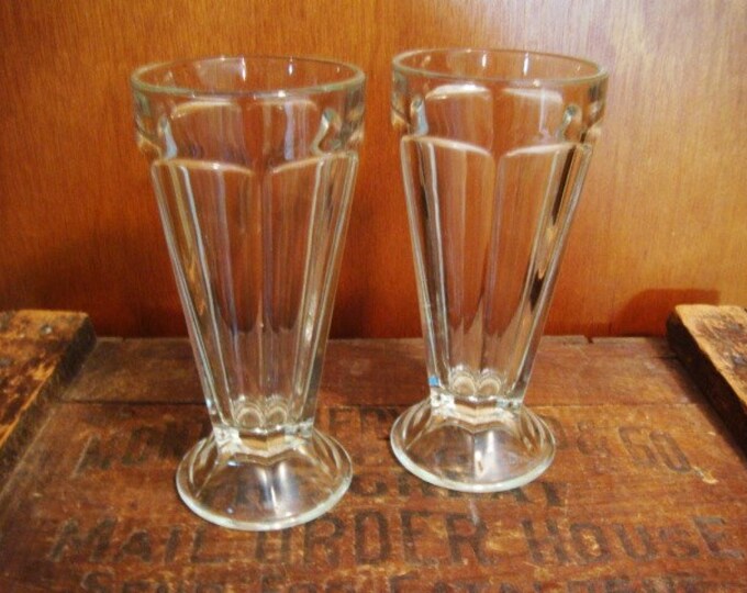 Ice Cream Soda Glasses Old Fashion Soda Fountain Glasses Set Etsy