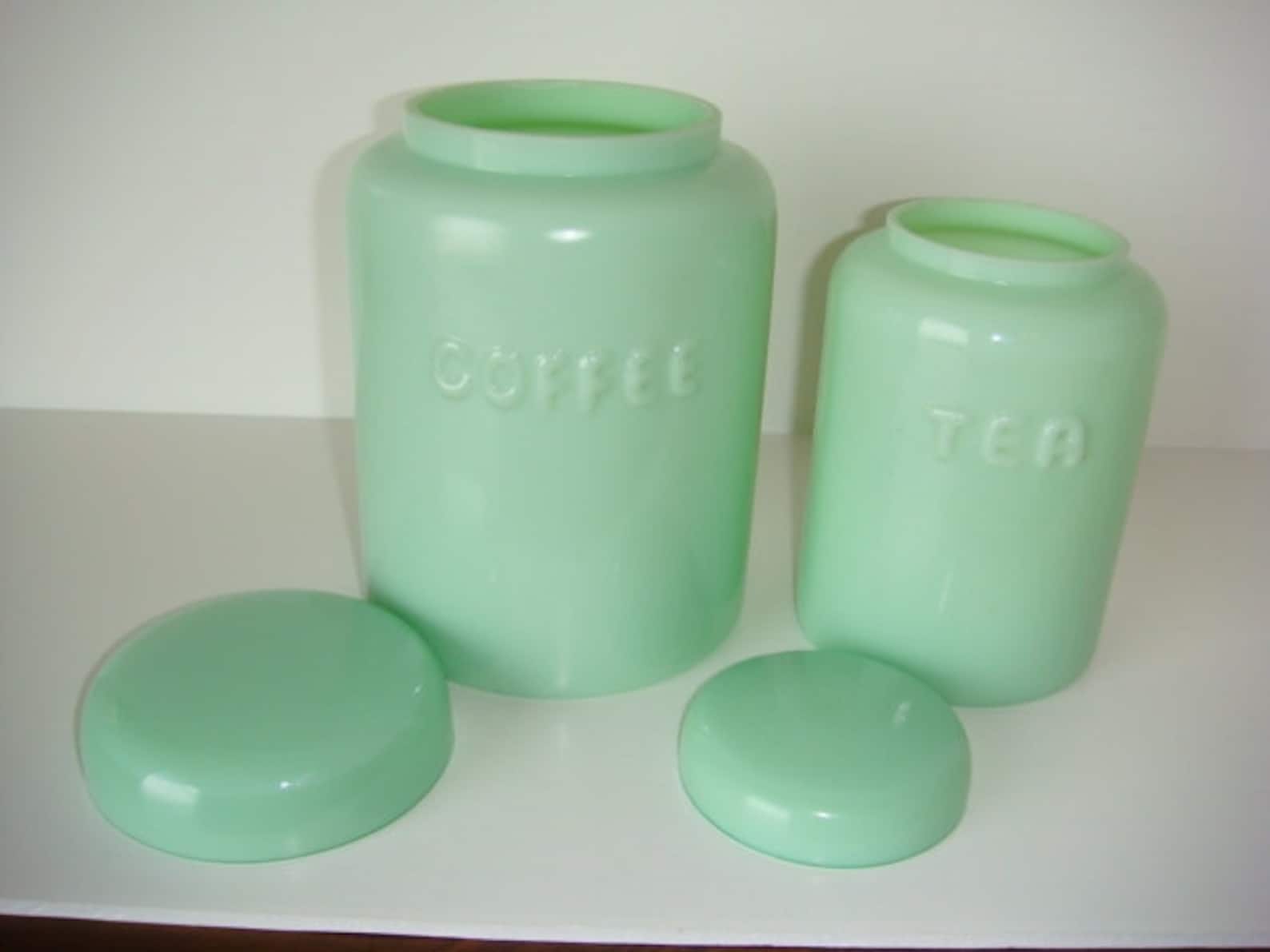 Jadite Jadeite Canister Set Coffee and Tea Etsy