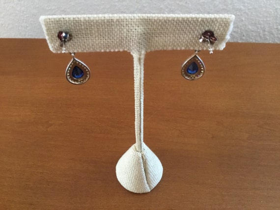 Sapphire and Sterling Silver Earrings Lab Created… - image 7