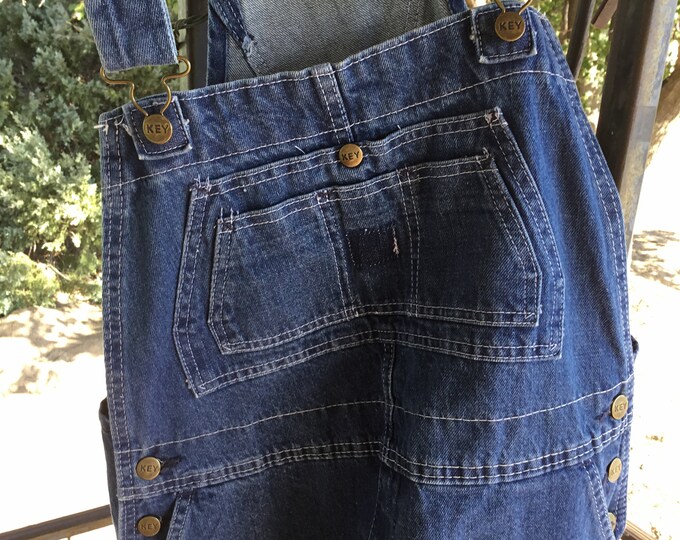 Key Overalls Blue Bib Overalls Farm Work Overalls Halloween Etsy