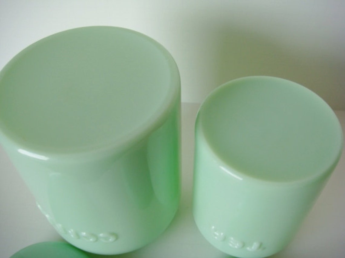 Jadite Jadeite Canister Set Coffee and Tea Etsy