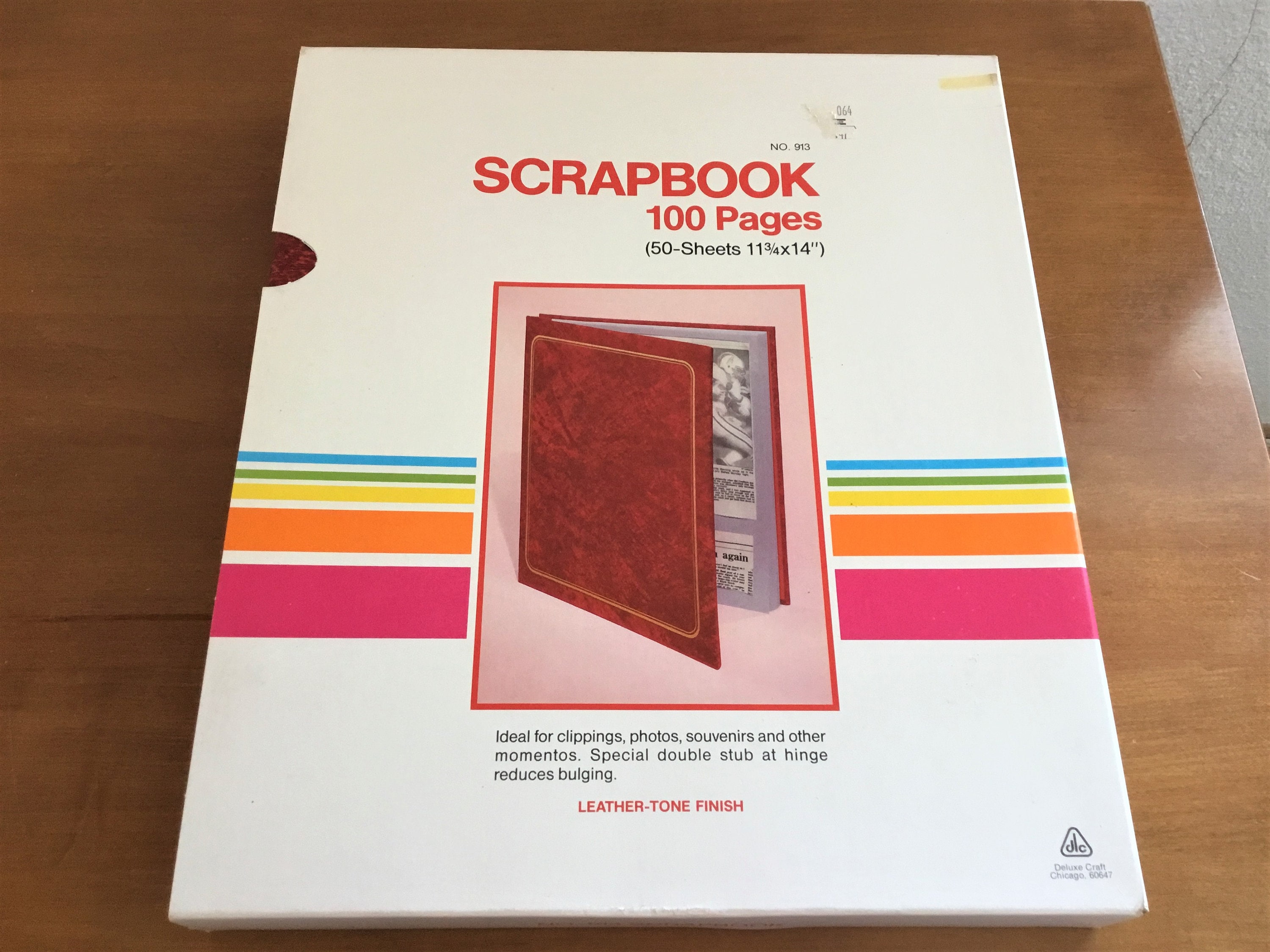 2 Vintage Unused Scrapbooks by De Luxe Craft Red and Brown Scrapbook Paper  Scrapbook 