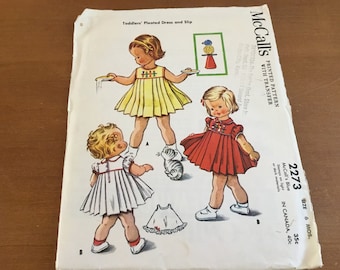1950'S Girls Dress Pattern Size 6 Months McCall's Pattern # 2273