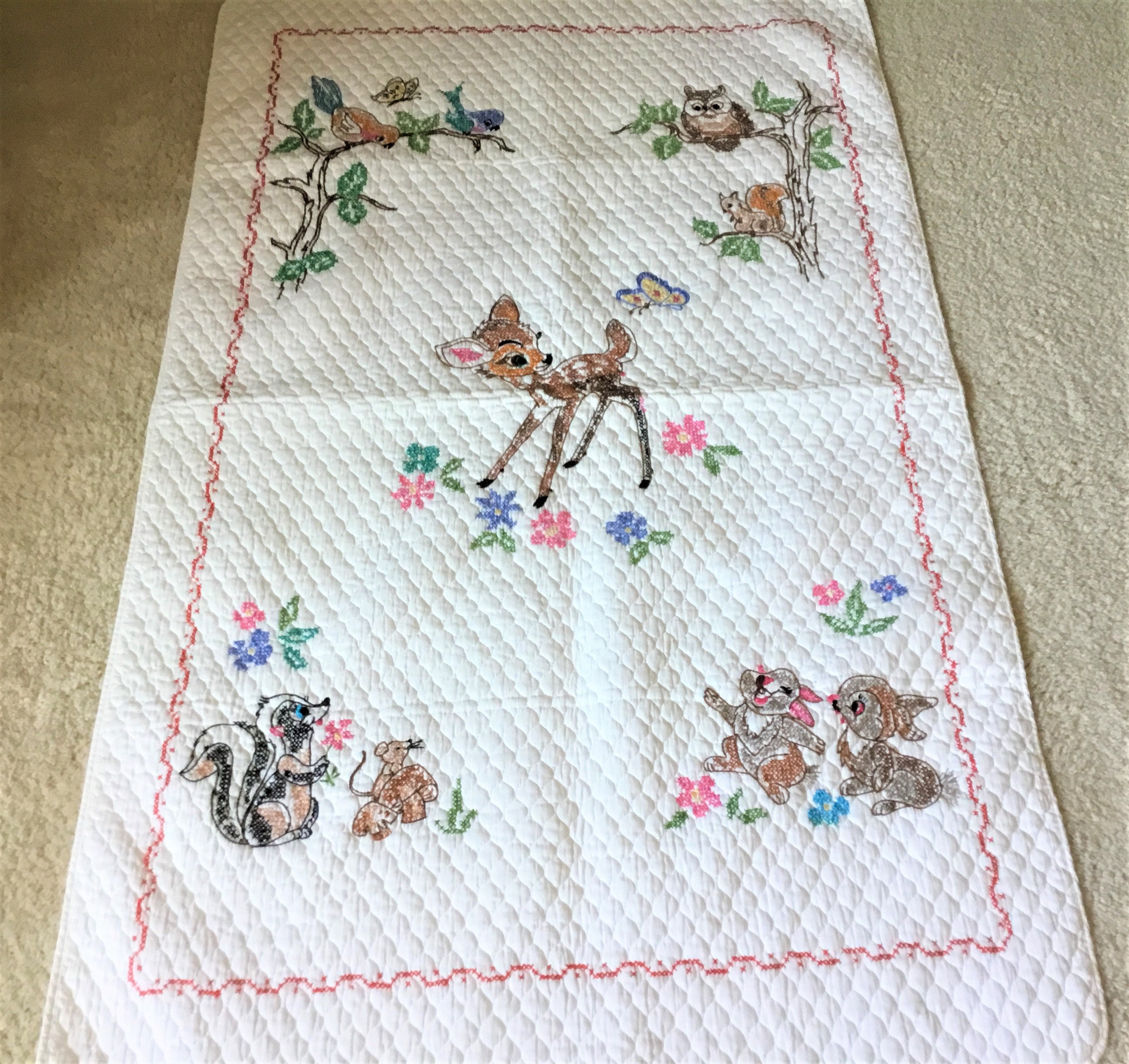 Bambi baby wool cot quilt shop