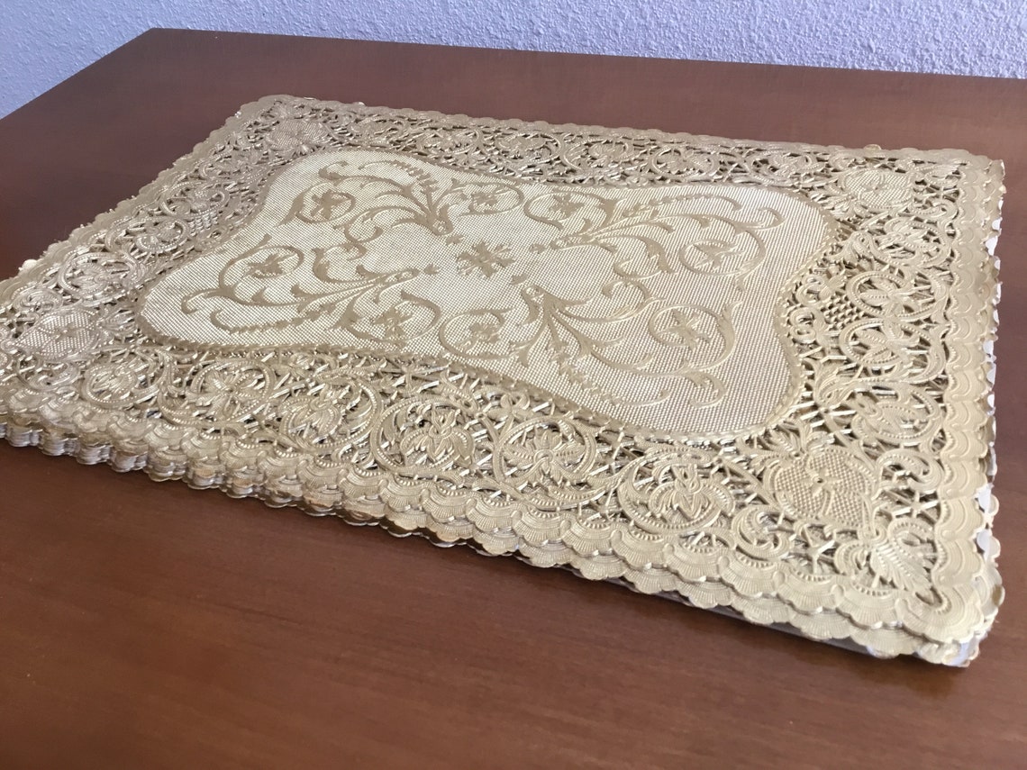 30 Vintage Paper Gold Foil Placemats Royal Lace Placemats Etsy