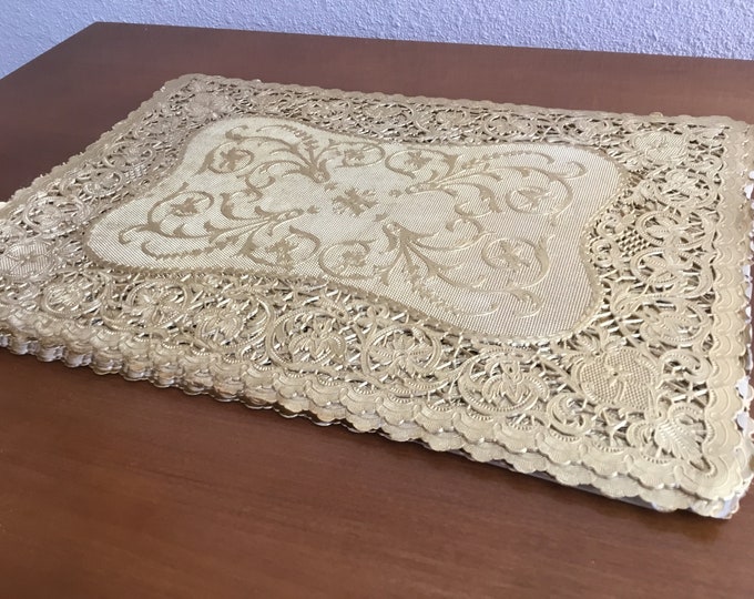 30 Vintage Paper Gold Foil Placemats Royal Lace Placemats Etsy