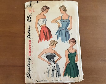 1950's Junior Misses and Misses Camisole Top Pattern Simplicity 2860