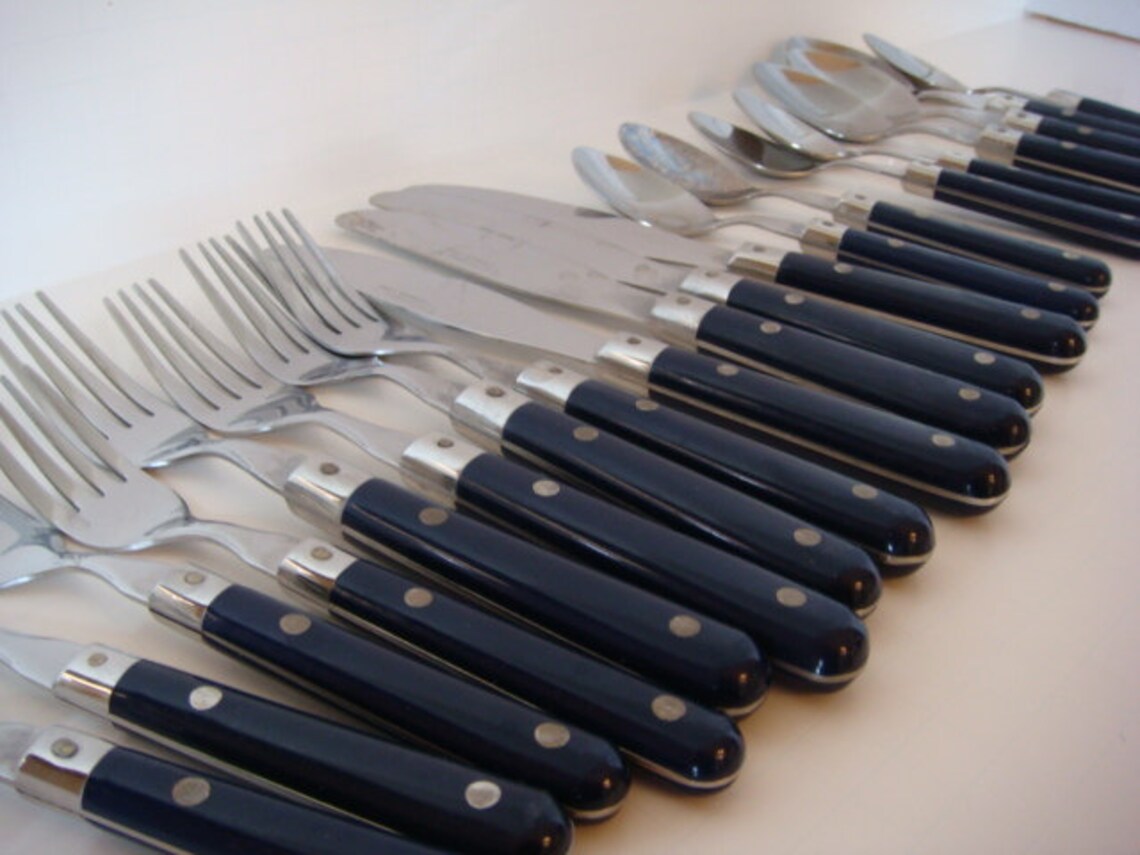 Washington Mardi Gras Flatware 20 piece Set Navy Etsy