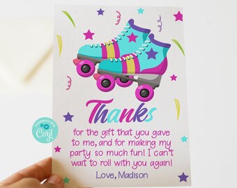 Roller Skating Thank You Card - Etsy