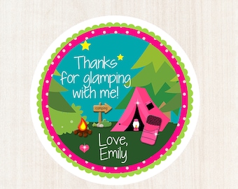 Glamping Party, Camping Birthday, Favor Tag, Glamping Favor Tag, Girls Birthday Party, Camping Sleepover, Glamping Birthday, Girls Camping