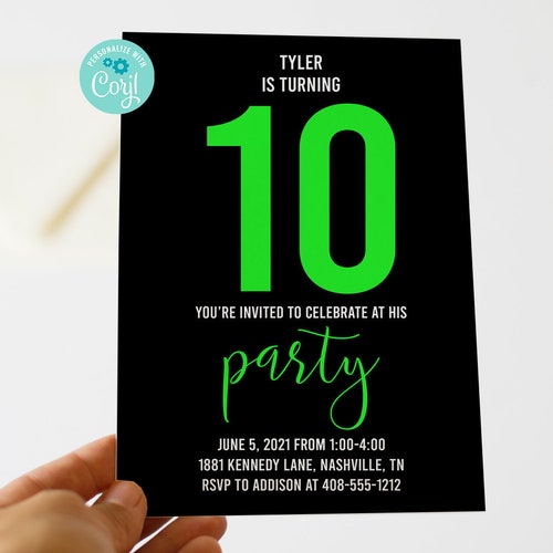 Editable Teenager Birthday Invitation Teen Party Boy - Etsy