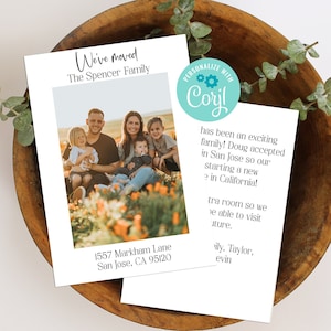 Editable We've Moved Card to Announce Change of Address and New Home, Corjl, Printable Moving Cards, Personalize With Photo, Instant