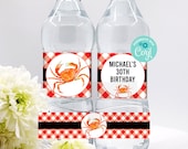 Editable Crab Boil Water Bottle Wrappers, Crab Feed, Crab Dinner, Crab Feast, Birthday Dinner, Crab Party Decorations, Corjl, Instant, CBAP Il_170x135
