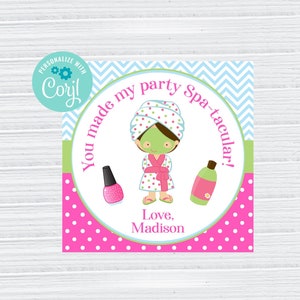 Printable Spa Party Favor Tag for Girls Spa Birthday Decorations ...