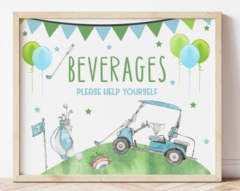 Golf Party Beverage Sign Golf Par-Tee Decorations Golf Party Decor 1st Birthday Party Golf Drinks Sign Printable Boys Golf Party GOBP