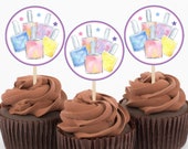 Printable Mani Party Cupcake Toppers, Nail Birthday Party, Mani Pedi Party, Manicure Party Decor, Nail Party, Girls Birthday Party, MPNP Il_170x135