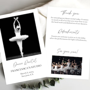 Editable Dance Recital Program Template, Printable Ballet Recital Pamphlet, Music Performance, Piano Recital, Choir, Folded Program, Corjl