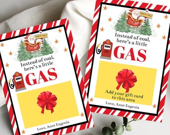 Editable Santa Gas Gard Holder Template, Personalized Gift, Printable Gas Card Holder, Fuel Gift Card Holder, Gift For Him or Her, Corjl