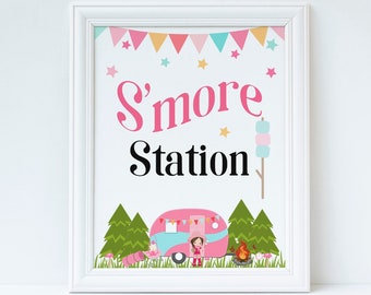 Smores Sign, Glamping Party, Camping Party, S'more, Smore Bar, Smore Station, Glamping Decorations, Camping Decor, Glamping Birthday, GLBP